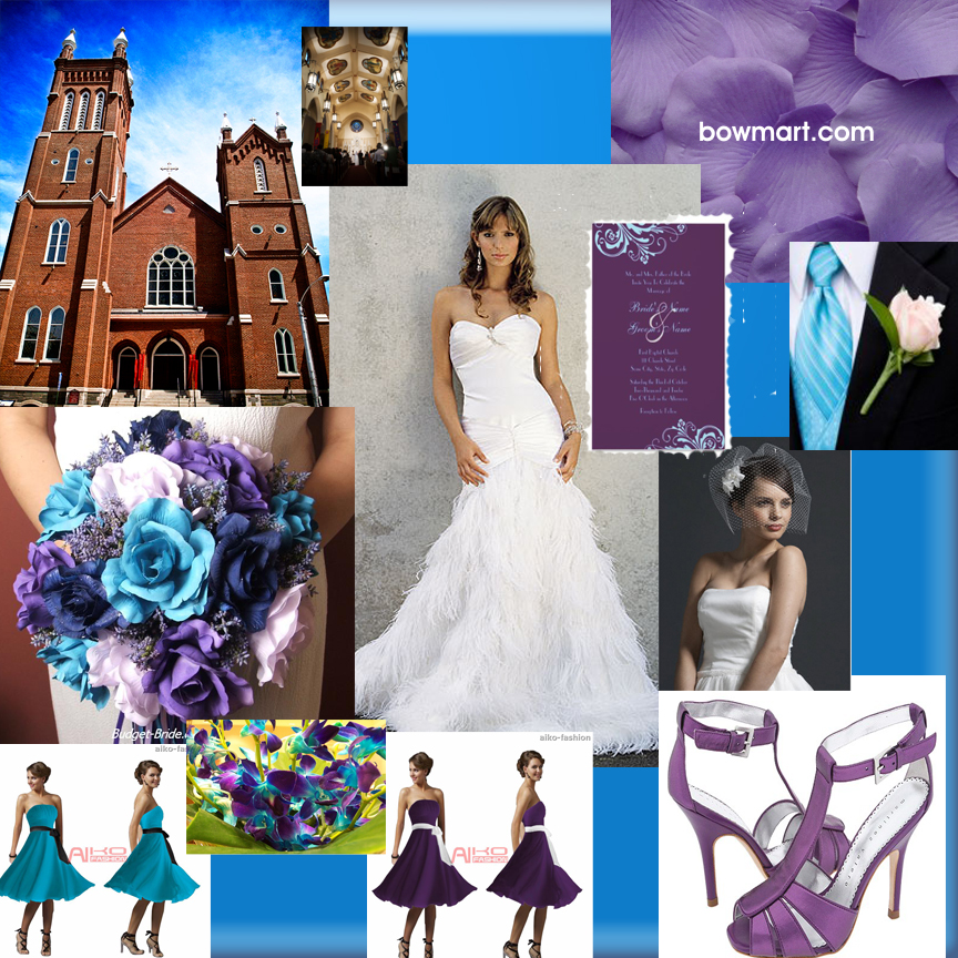 purple and turquoise wedding